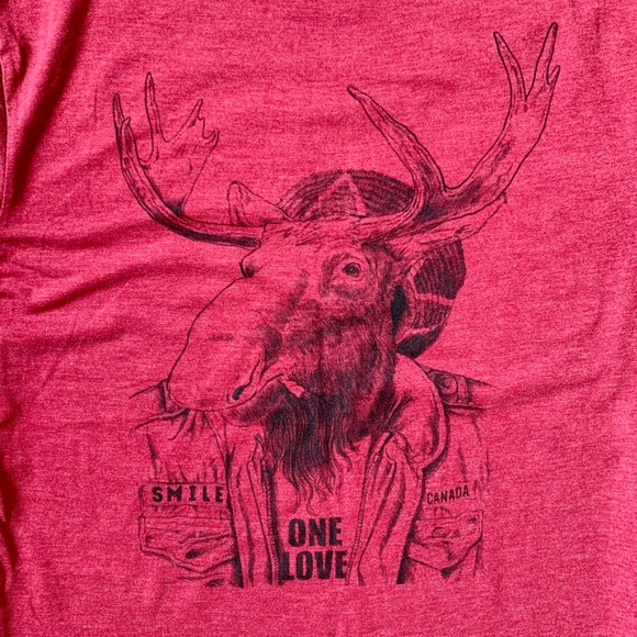 BNWOT One Love Moose Tee smoking a J - Picture 5 of 6